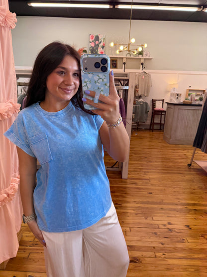 Halo Snow Washed Cuffed Short Sleeve Tee