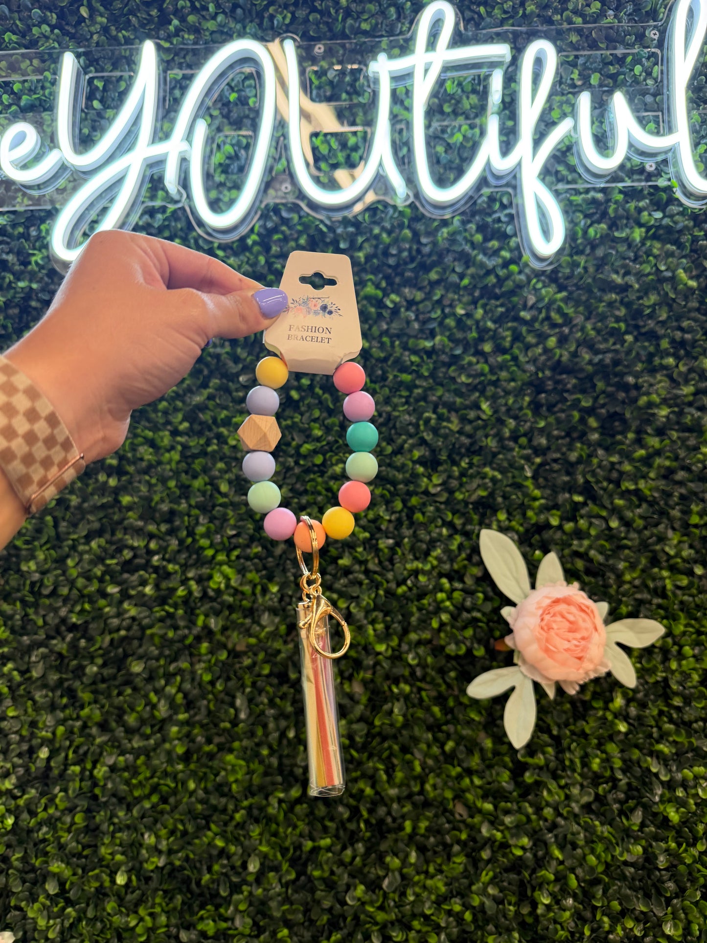 Color Beaded Keychain