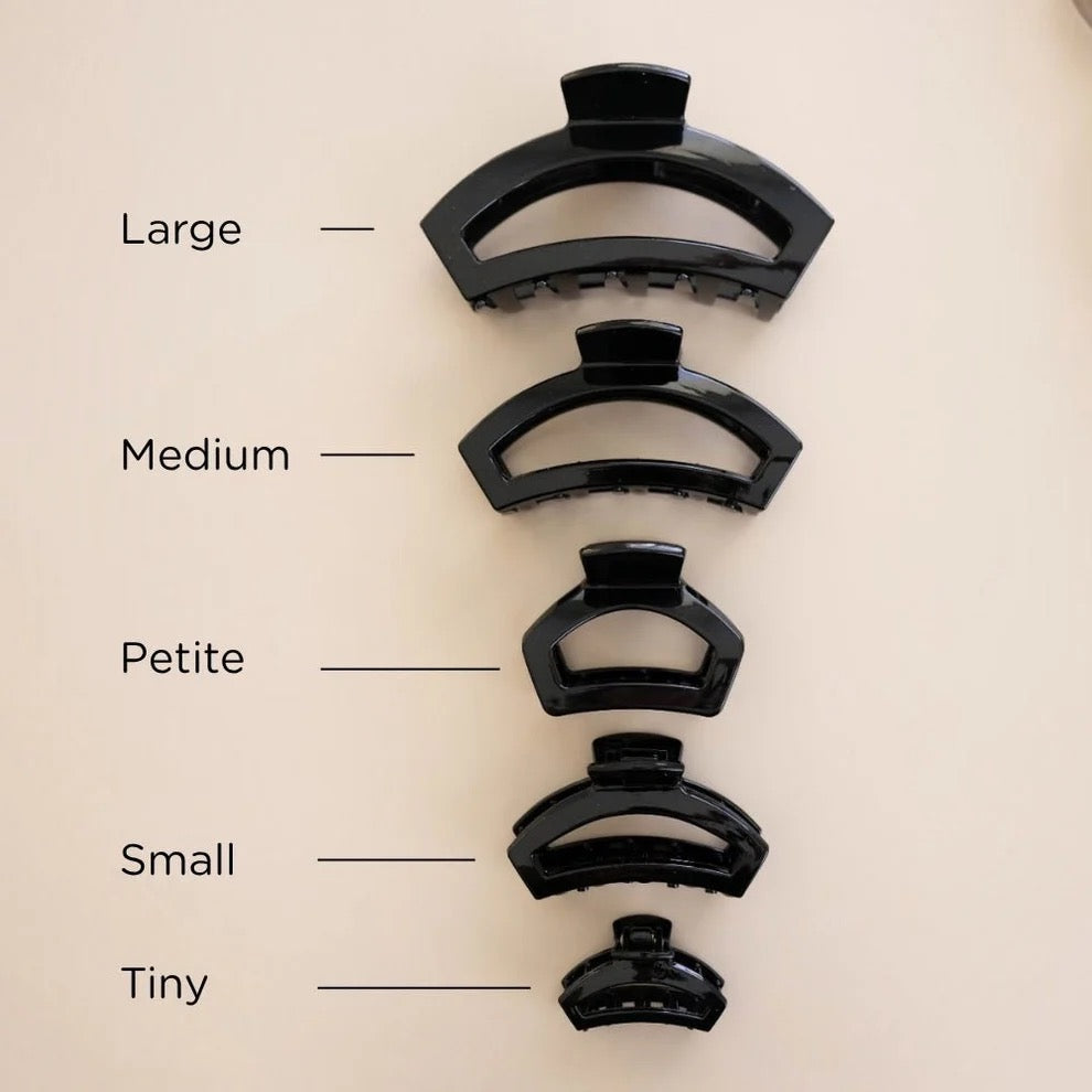 Open Jet Black Petite Hair Clip