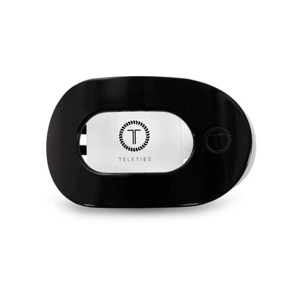 Jet Black Medium Flat Round Hair Clip