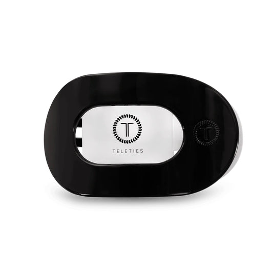 Jet Black Medium Flat Round Hair Clip