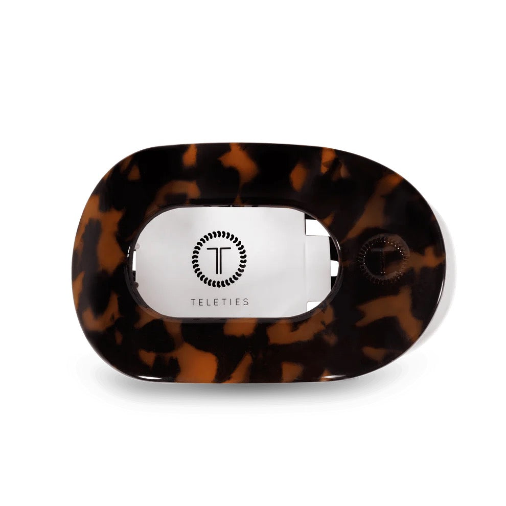 Tortoise Medium Flat Round Hair Clip