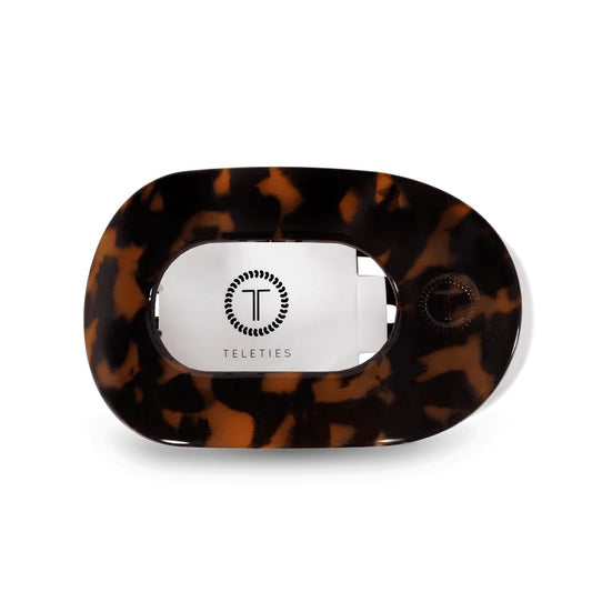 Tortoise Medium Flat Round Hair Clip