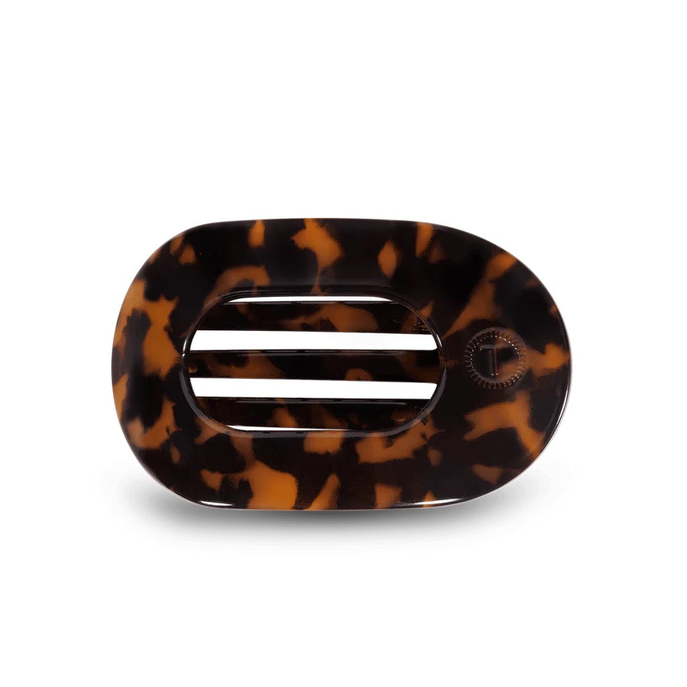 Tortoise Medium Flat Round Hair Clip