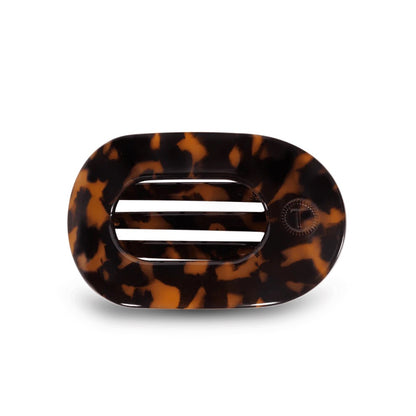 Tortoise Medium Flat Round Hair Clip