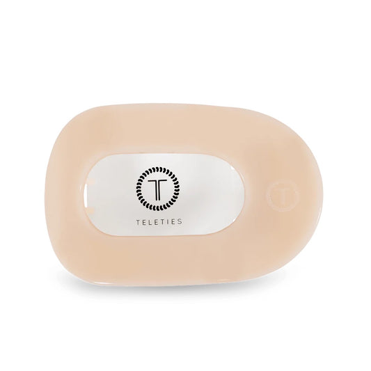Almond Beige Medium Flat Round Hair Clip