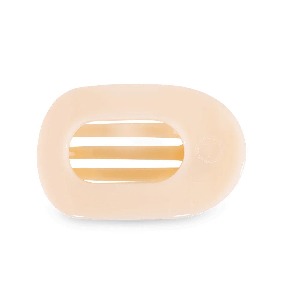 Almond Beige Medium Flat Round Hair Clip