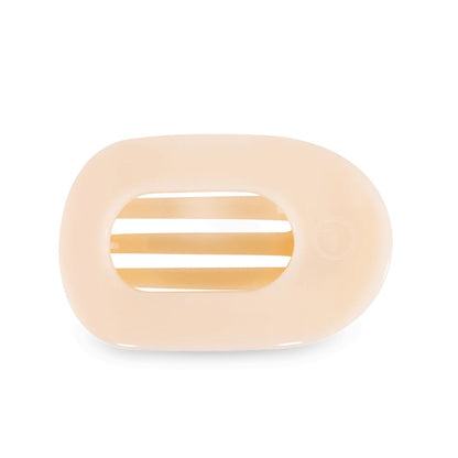 Almond Beige Medium Flat Round Hair Clip