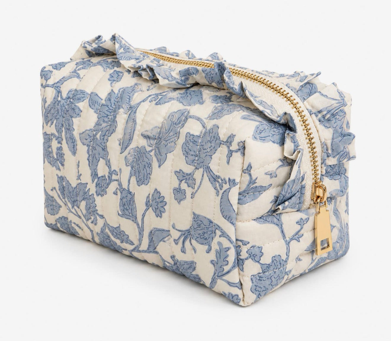 Toile Ruffle Cosmetic Case