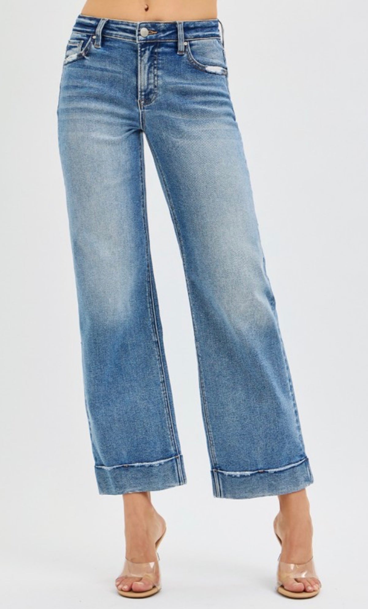 Mid Rise Crop Straight with Taylor Cuffed Jeans