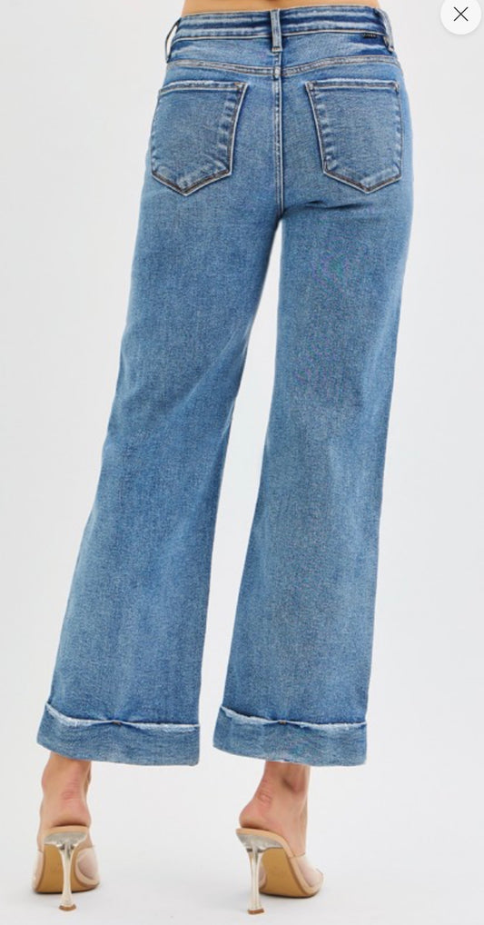 Mid Rise Crop Straight with Taylor Cuffed Jeans