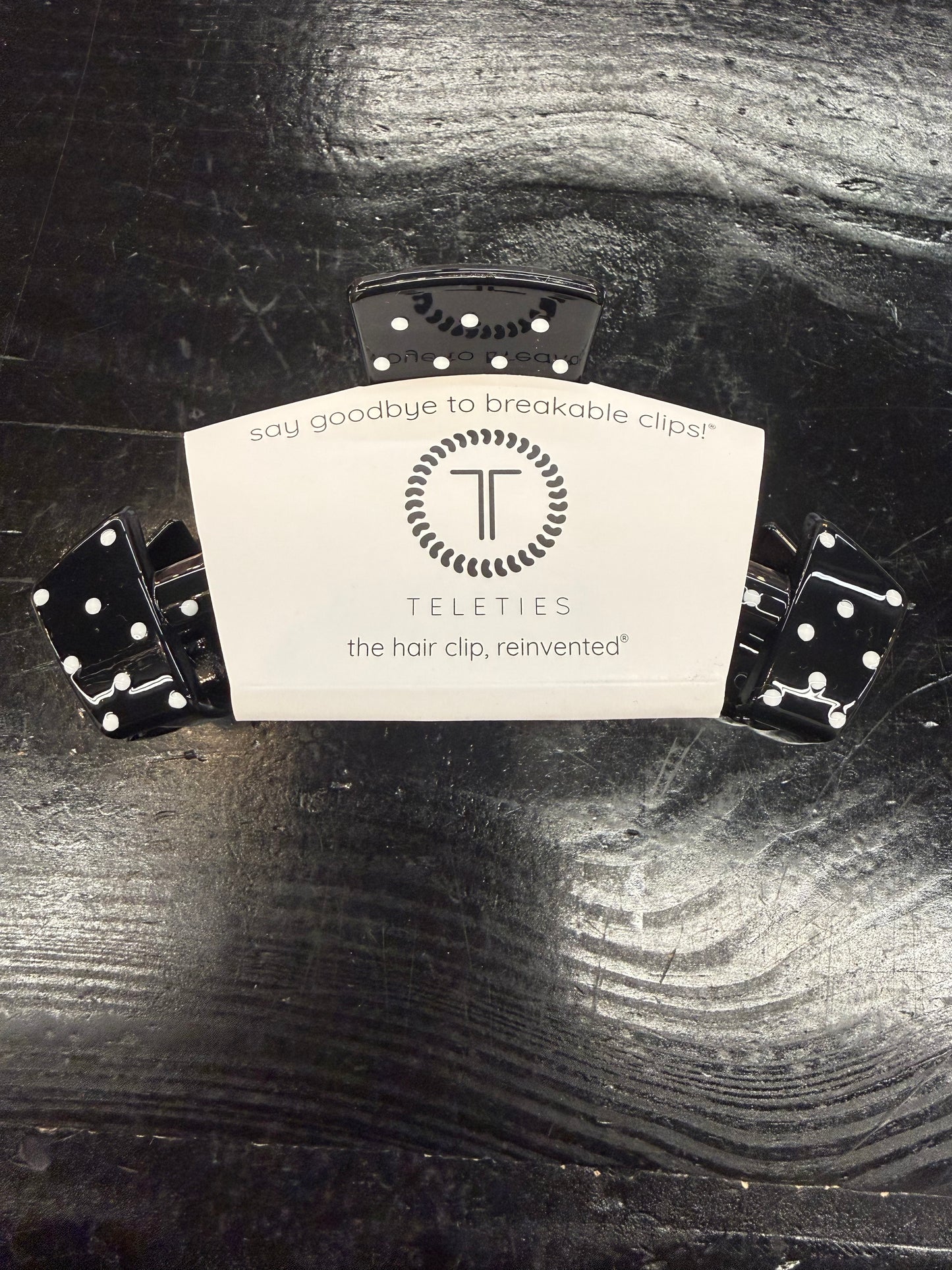 Classic Black Polka Dot Party Claw Clip- LG