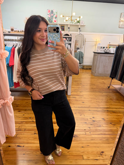 Oversized Lightweight Striped Sweater Top