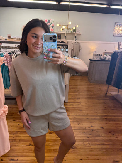 Scuba Round Neck Top & Short Set