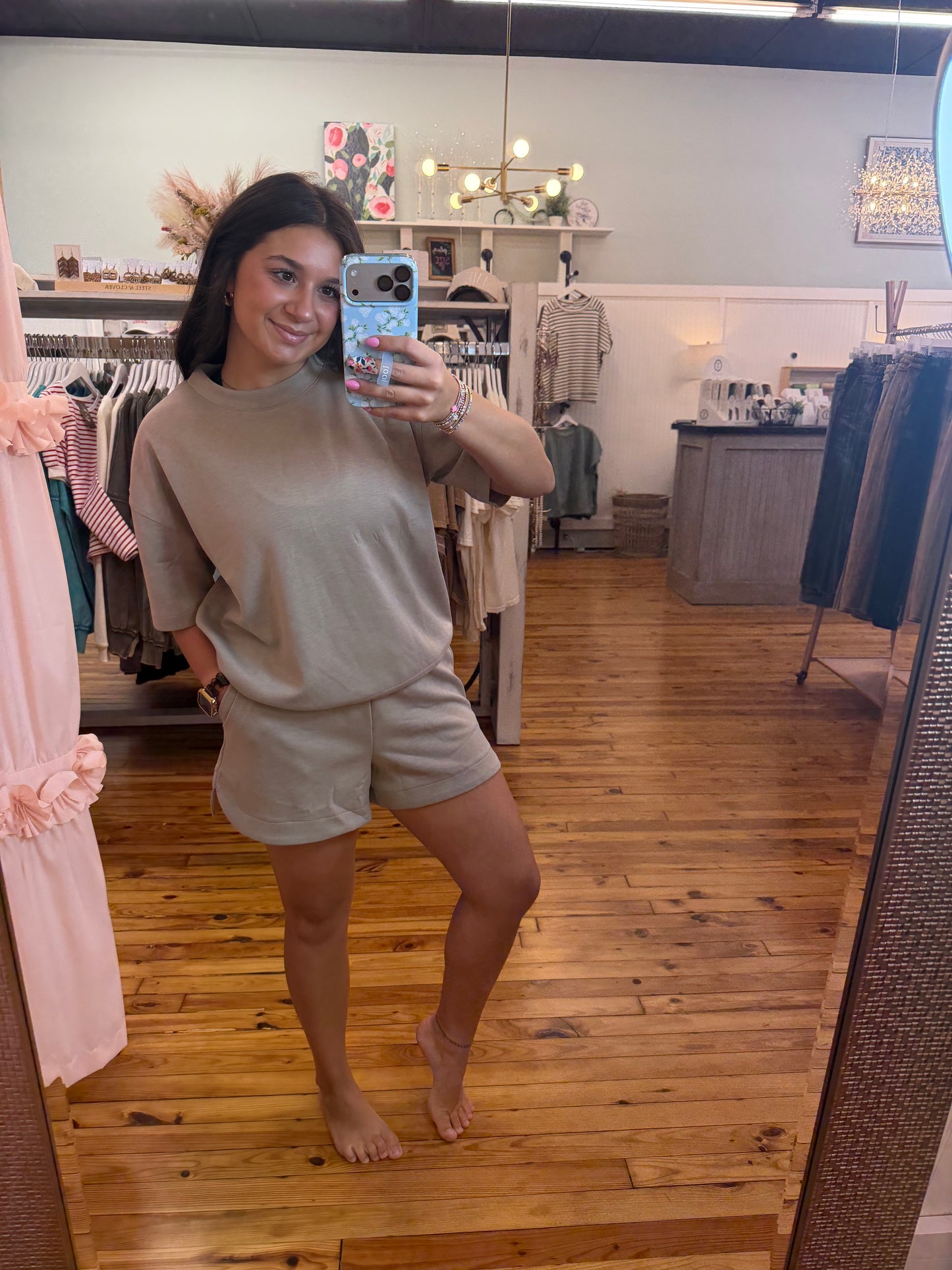 Scuba Round Neck Top & Short Set