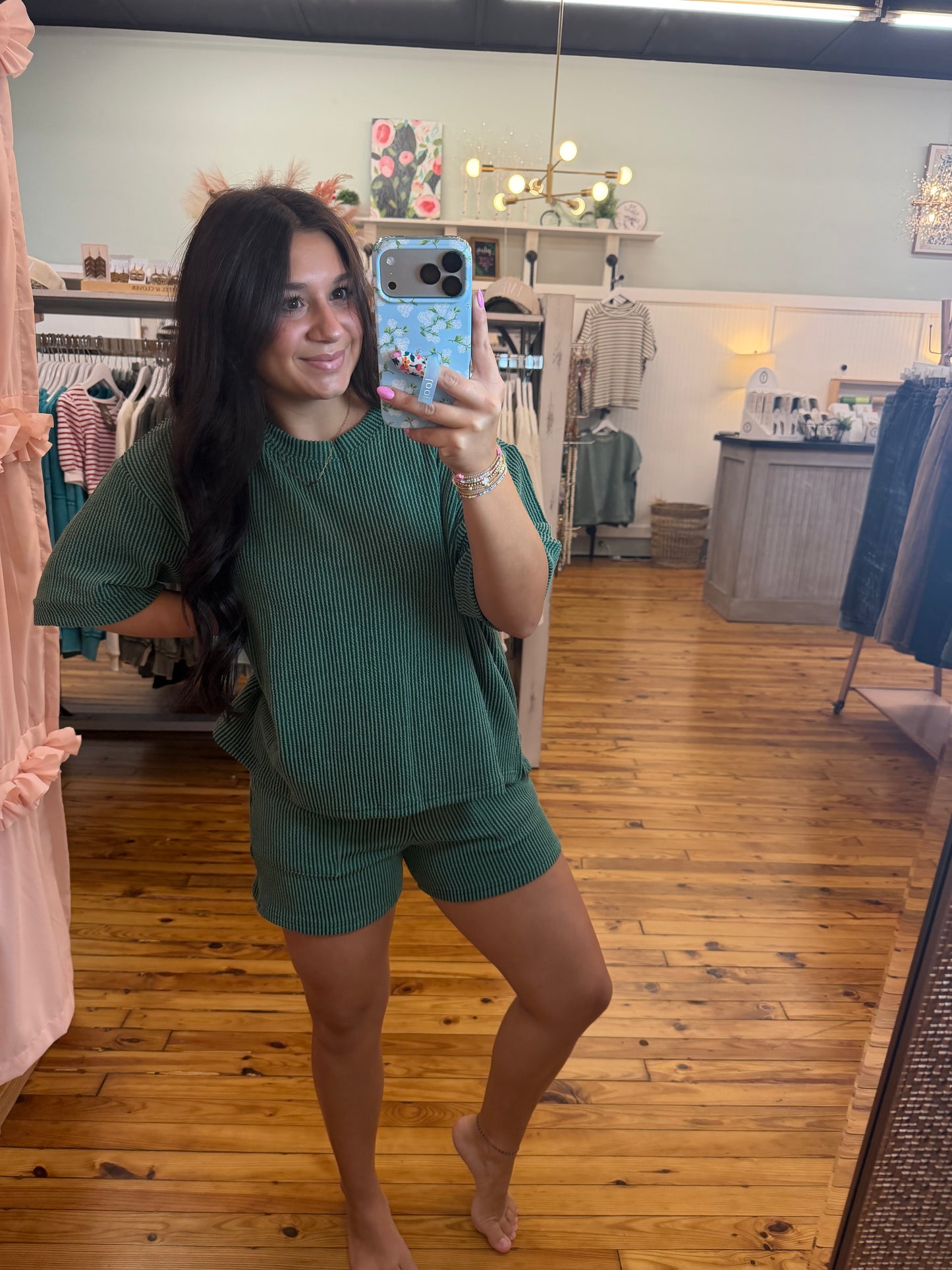 Raised Rib Short Sleeve Tee & Shorts Set