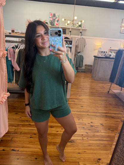Raised Rib Short Sleeve Tee & Shorts Set