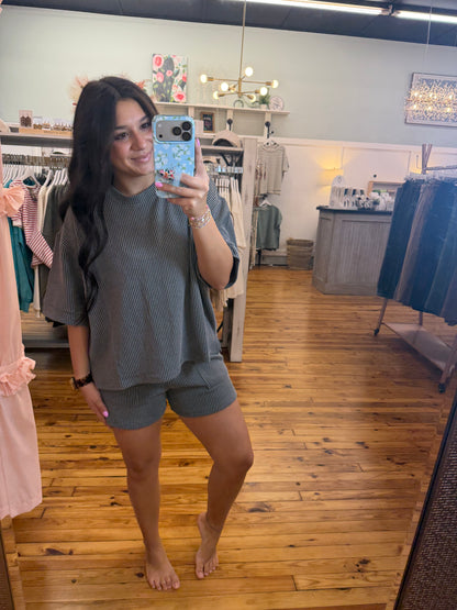 Raised Rib Short Sleeve Tee & Shorts Set