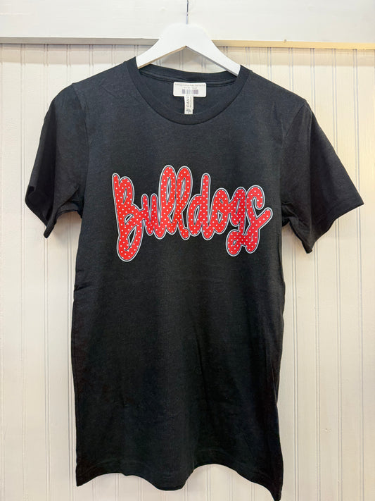 Bulldogs Cursive Polka Dot Tee S-XL