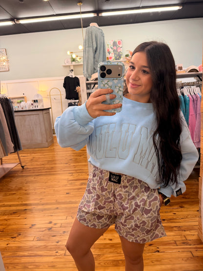 LIGHT BLUE LULU MAC CREW NECK