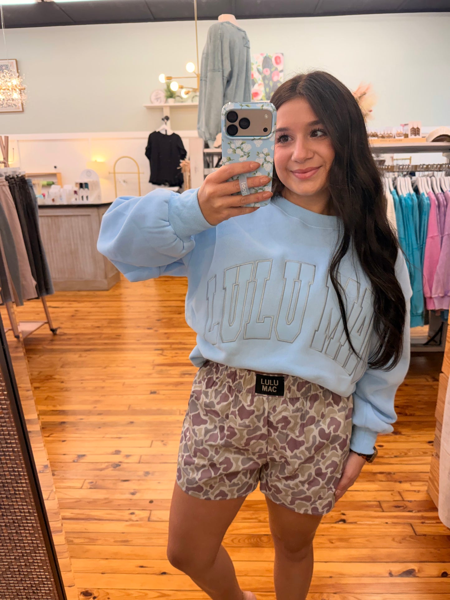 LIGHT BLUE LULU MAC CREW NECK