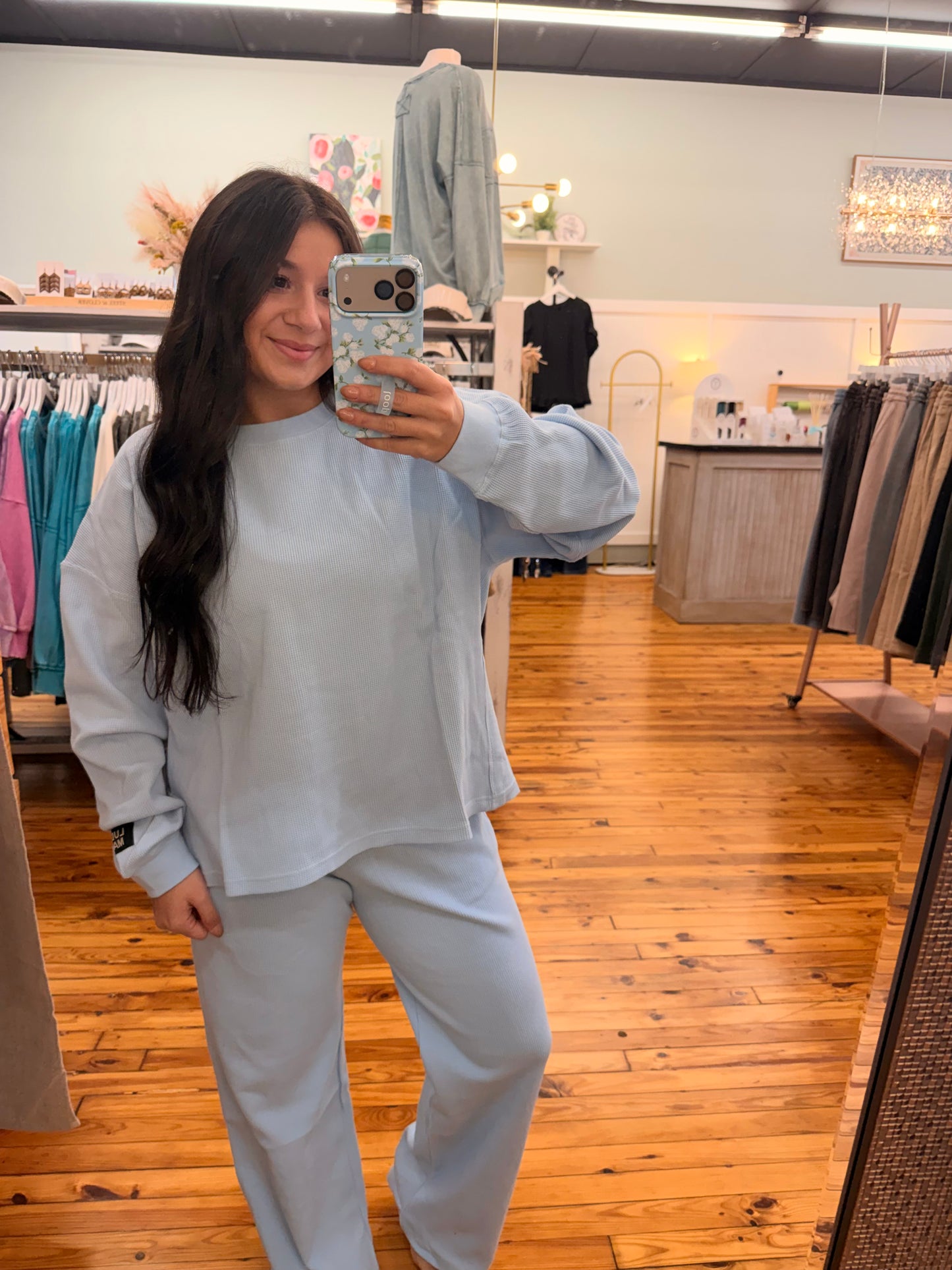 LM-WAFFLE PANT-LIGHT BLUE