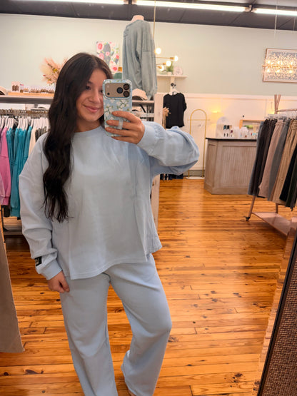 LM-WAFFLE PANT-LIGHT BLUE