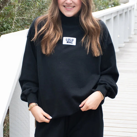 Black Lulu Mac Mock Neck
