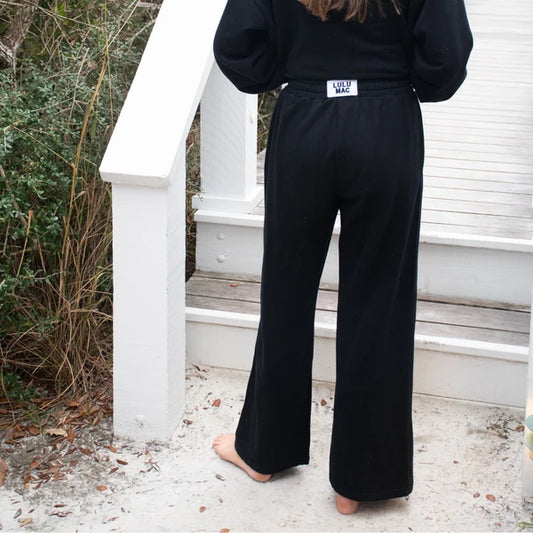 Black Terry Cloth Pants-Lulu Mac
