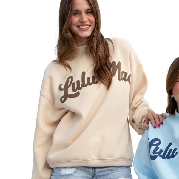 Cream/Brown Crew- Lulu Mac