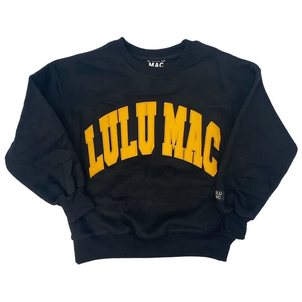 Black/Yellow Stitch Crew Neck- Lulu Mac