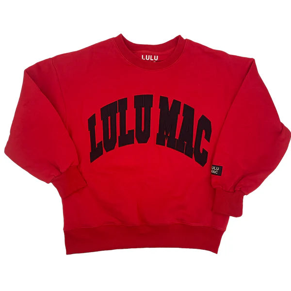 Red/Black Stitch Crew Neck- Lulu Mac
