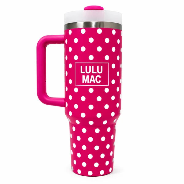 Pink/White Polka Dot Tumbler- Lulu Mac