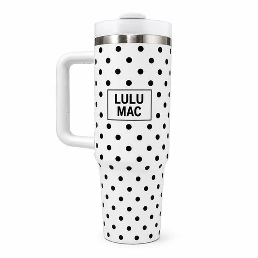White/Black Dot Tumbler- Lulu Mac