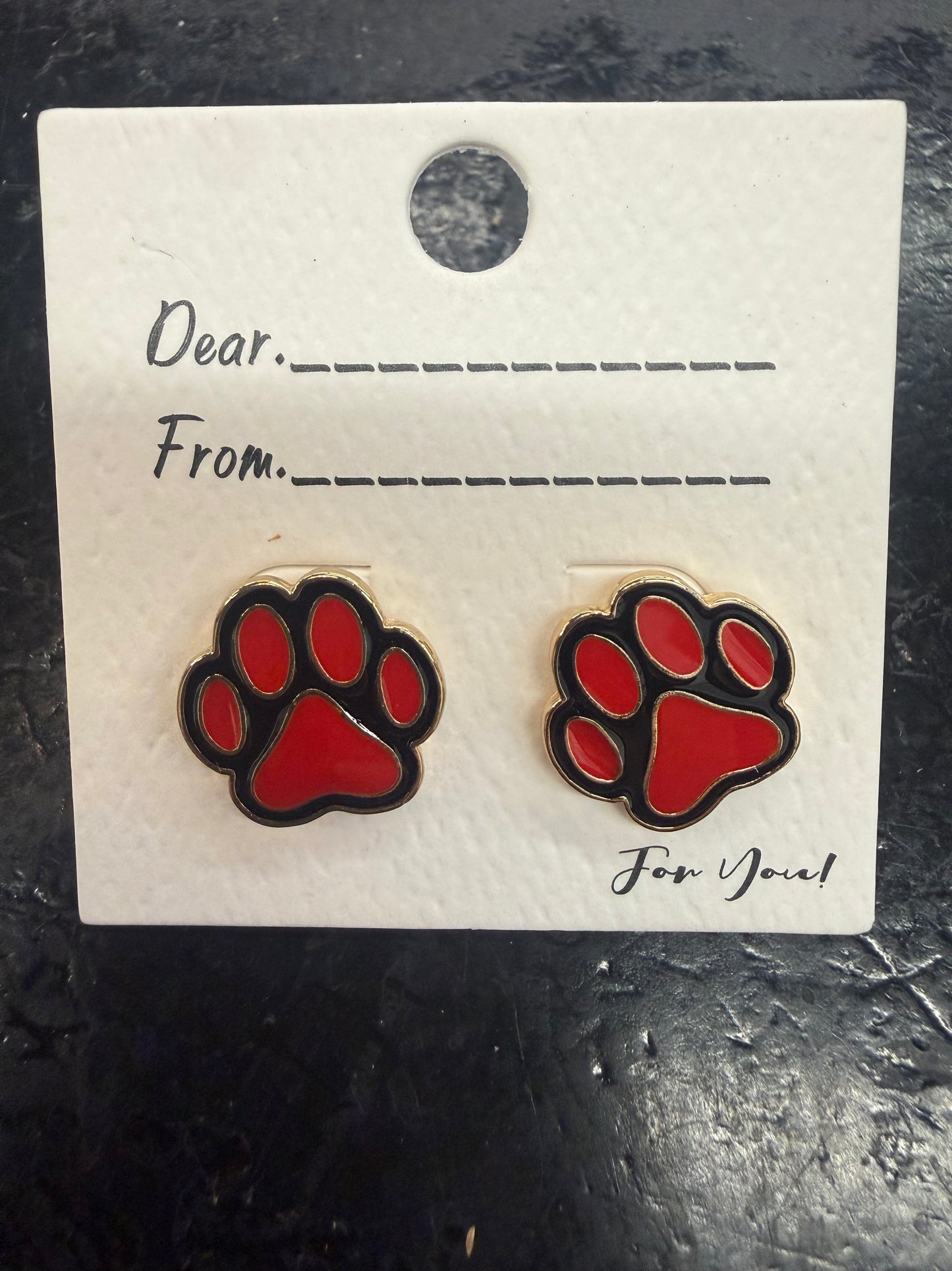 Paw Print Stud Earrings