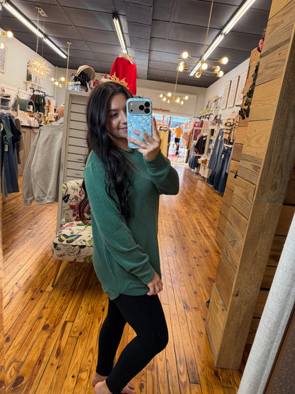 Raised Rib Long Sleeve Top