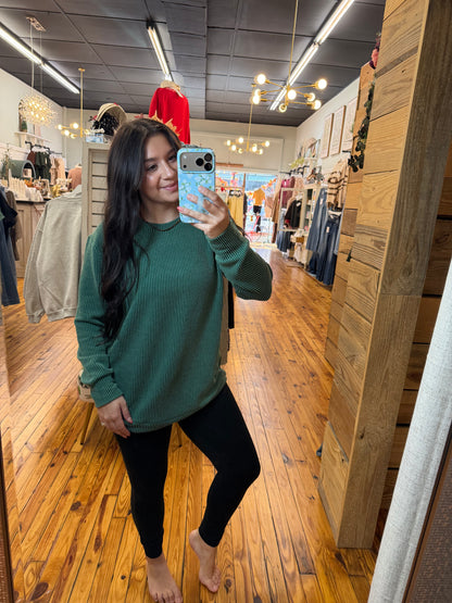 Raised Rib Long Sleeve Top
