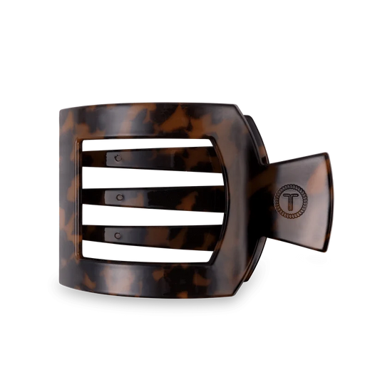 Tortoise Flat Square Hair Clip- Large