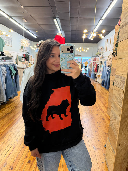 Black Bulldog Mock Neck