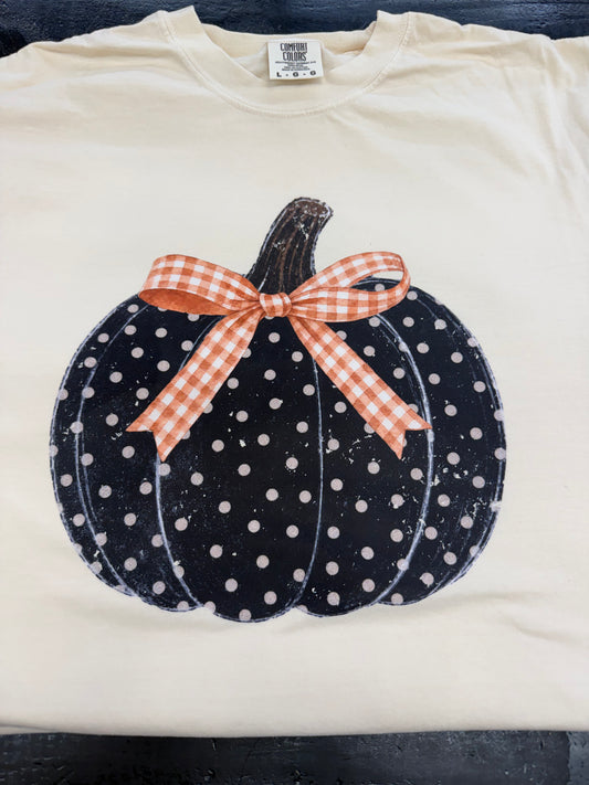Black Polka Dot Pumpkin Tee