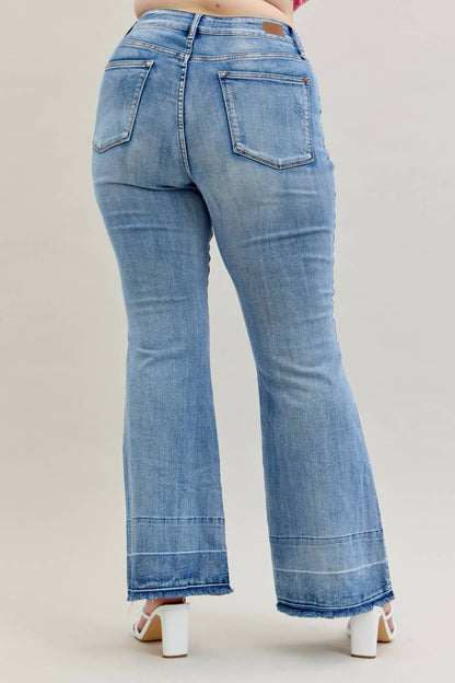 👖Judy Blue Jeans - HW "Tummy Control " w/ Release Hem Flare (Reg & Plus)