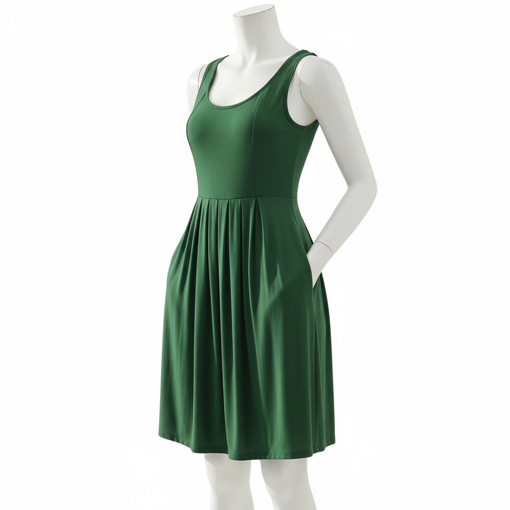 SALE! Spring DOORBUSTER! Women’s Pleated Sleeveless Dress with Pockets (S-XL)(3 Colors)