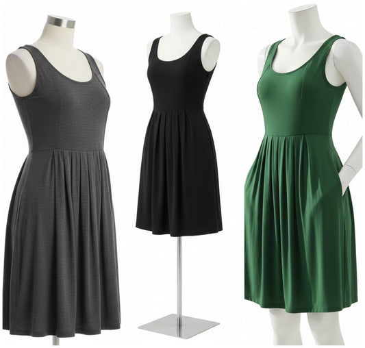 SALE! Spring DOORBUSTER! Women’s Pleated Sleeveless Dress with Pockets (S-XL)(3 Colors)