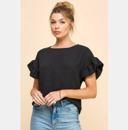 Airflow Jacquard Drop Shoulder Top
