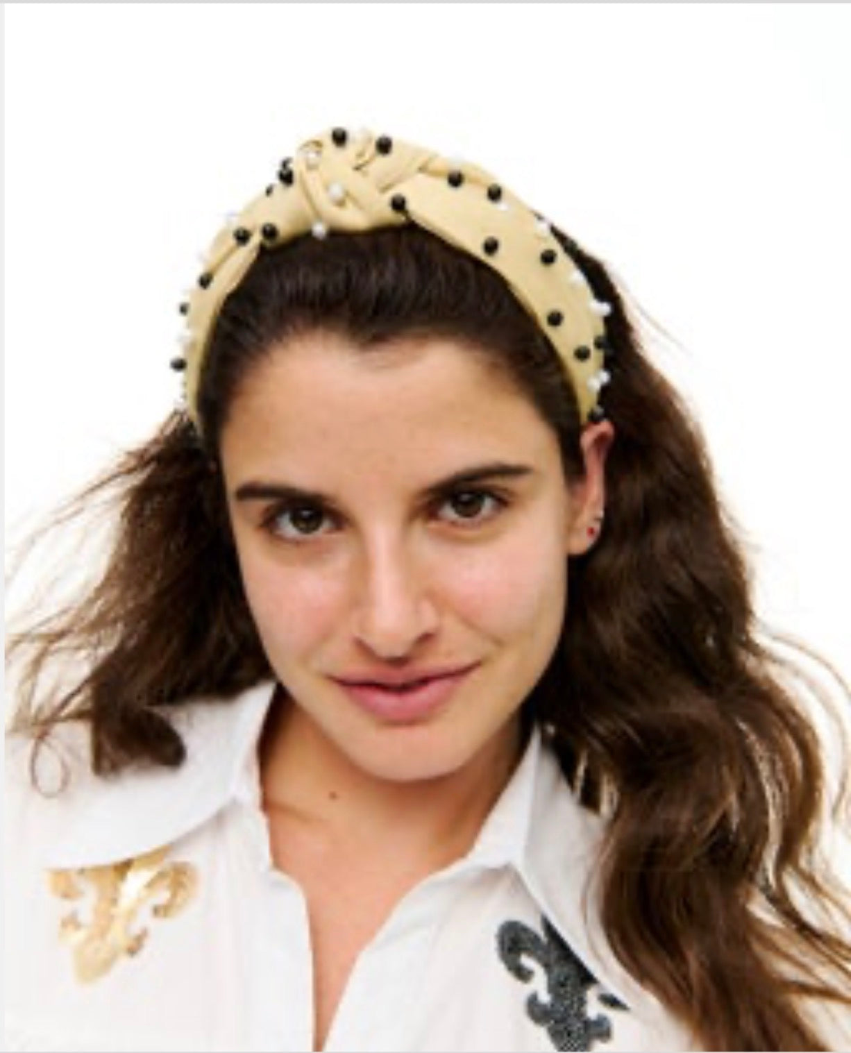 Black and gold pearl headband