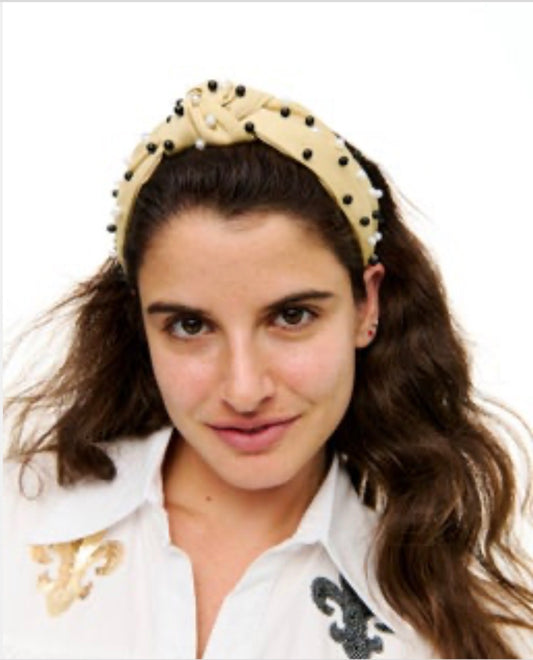 Black and gold pearl headband
