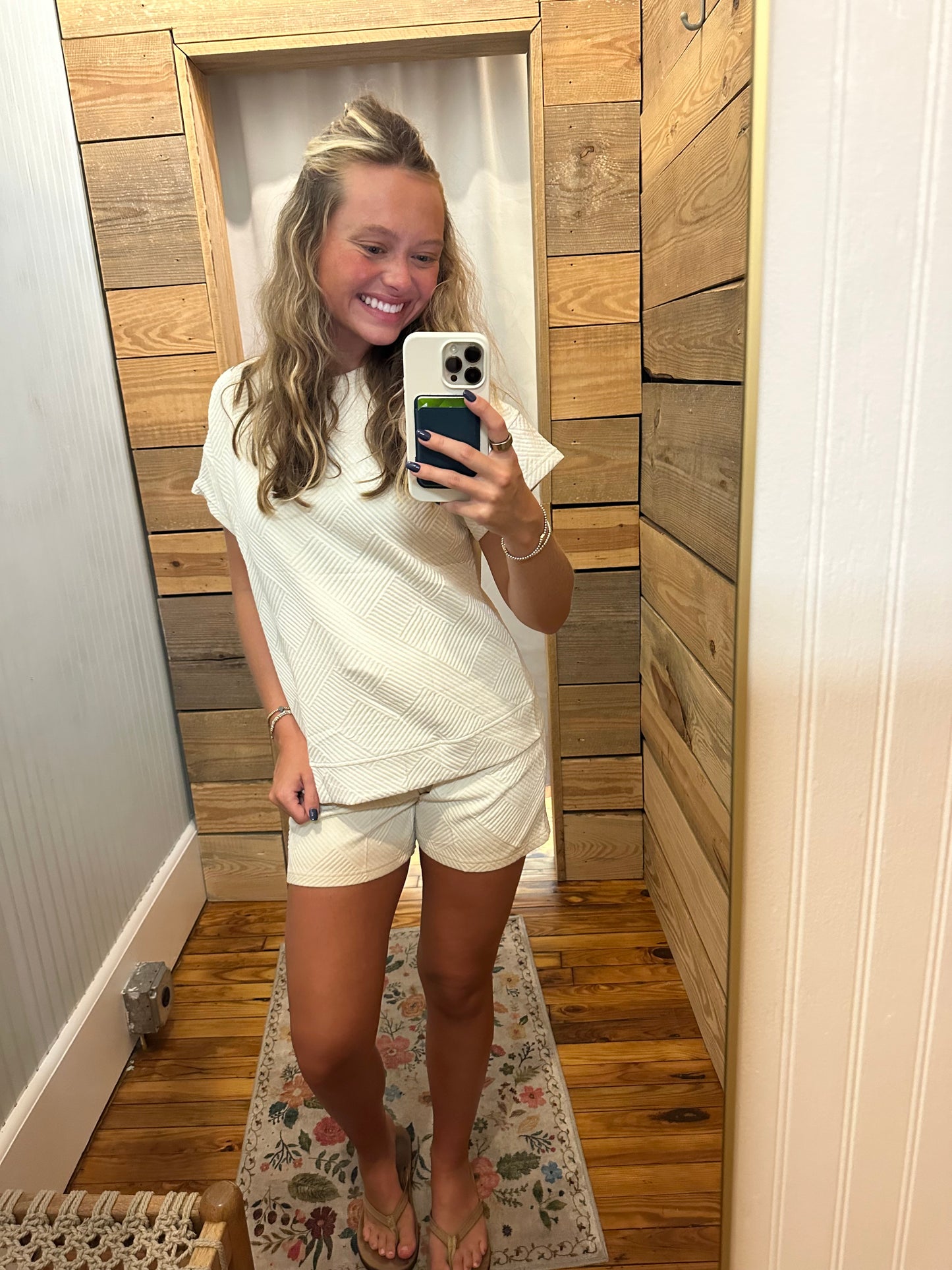 Apricot Textured 2pc. Short Set