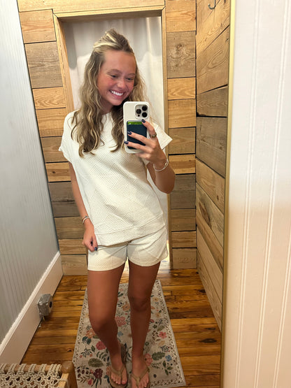 Apricot Textured 2pc. Short Set
