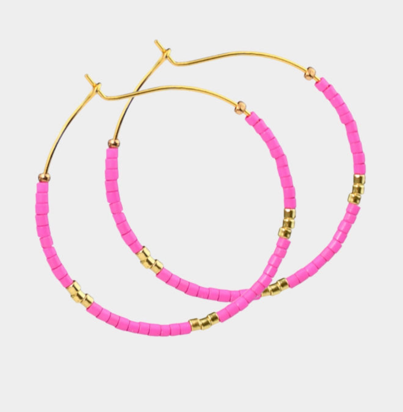 Pink And Gold Hoop Earrings