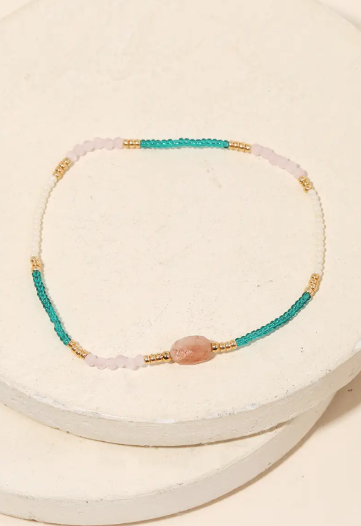 SALE!!! Dainty Bead Oval Charm Bracelet (2 Colors)